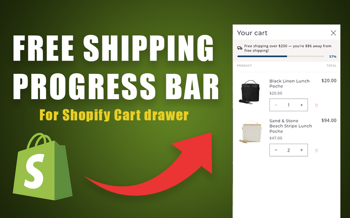 Free Shipping Progress Bar for Shopify Cart Drawer